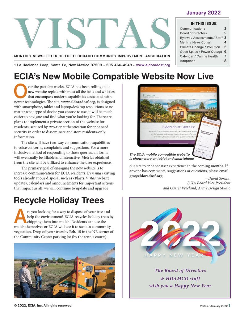 December 2021 ECIA Vistas Newsletter